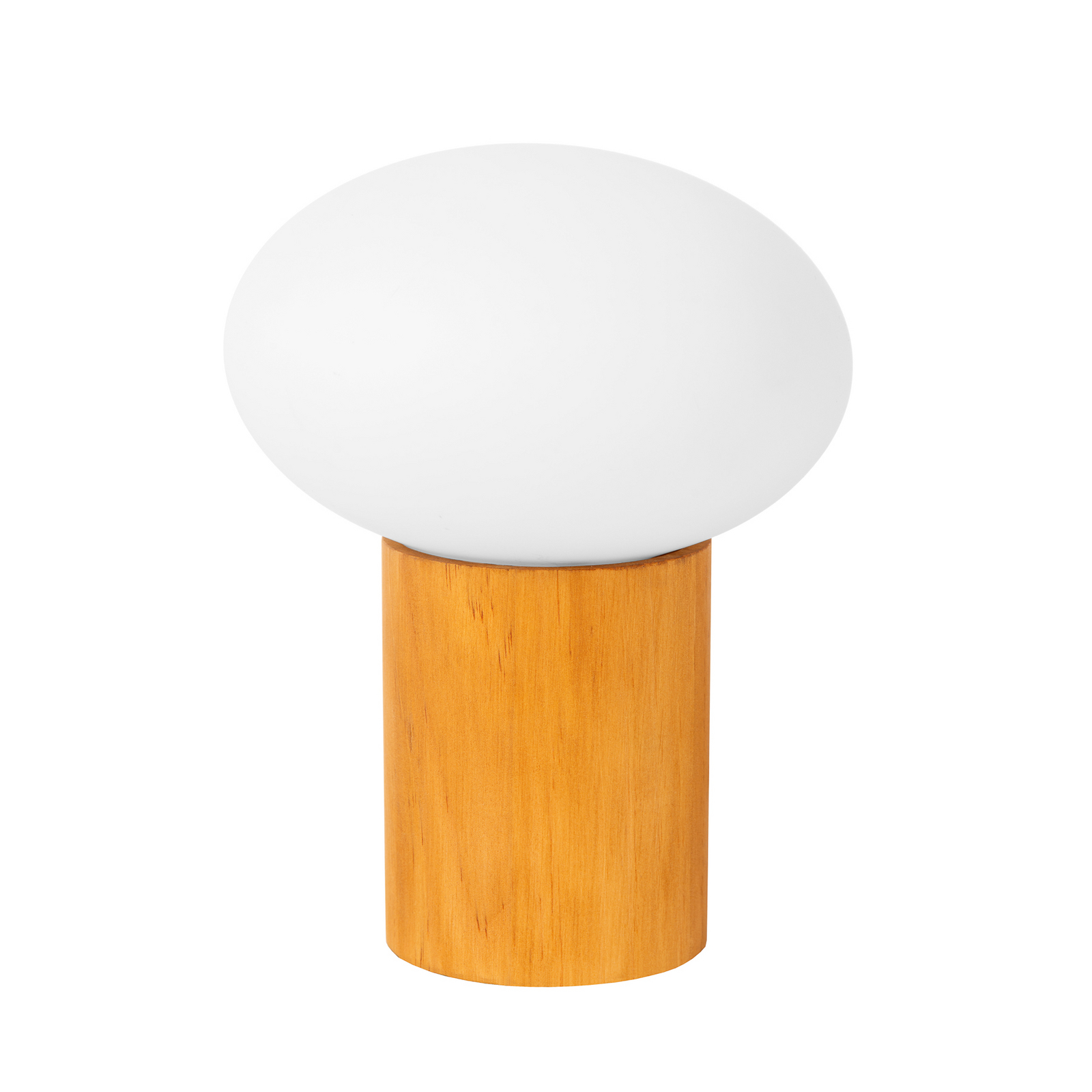 Galda lampa Birtle, augstums 23 cm, balta/gaiša koka, koks/stikls