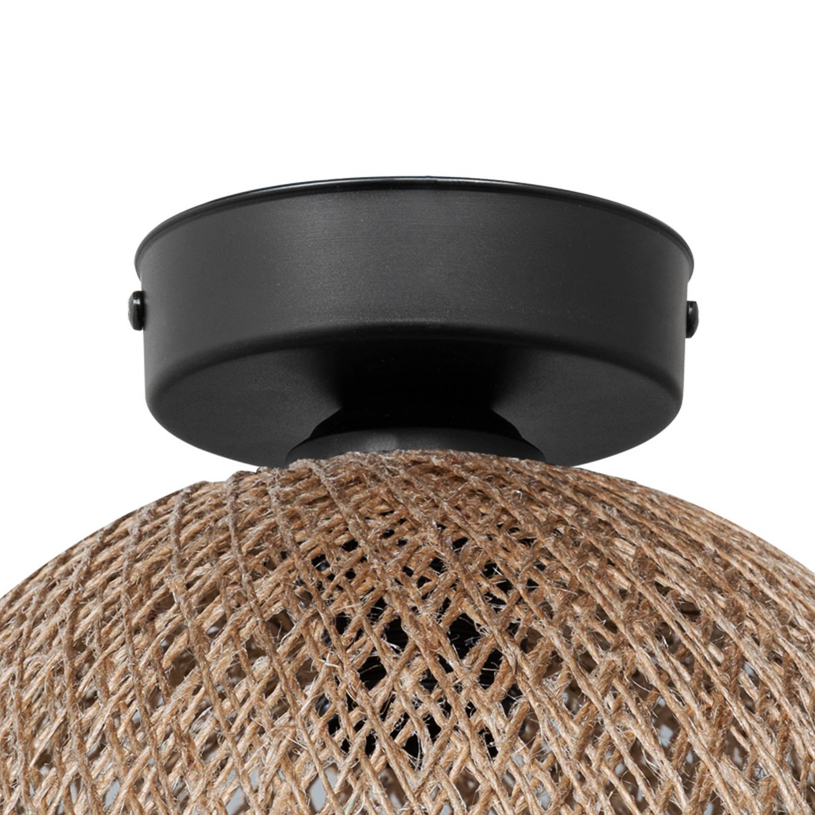 Deckenleuchte Yumak, braun, Ø 26 cm, Seil, 1-flammig günstig online kaufen