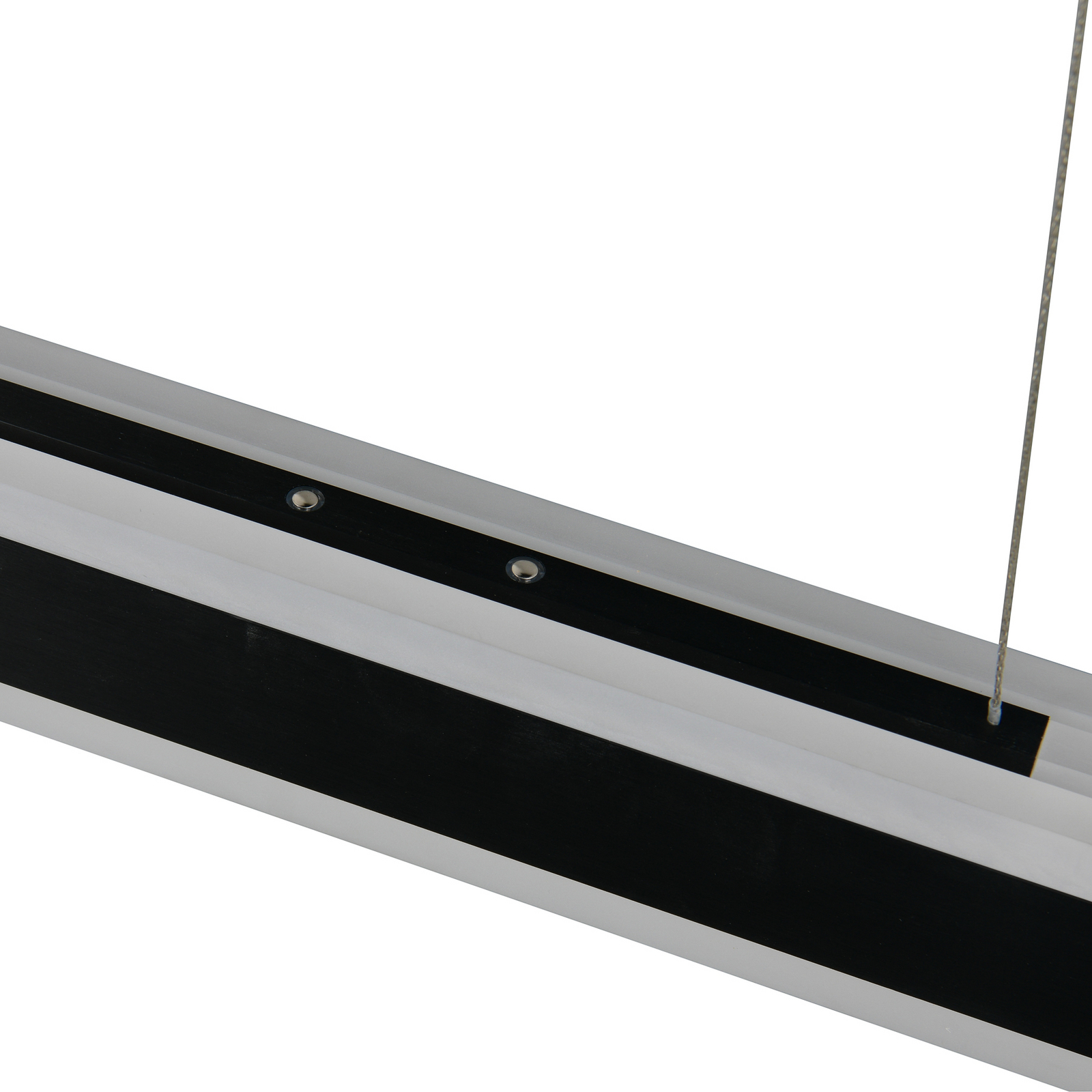 Candeeiro suspenso LED Arcola preto, comprimento 152 cm, regulador de Candeeiro suspenso LED Arcola preto, comprimento 152 cm, regulador de