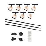Système de lampes sur rail Lumaro, spots, 7 lampes, or, Ø8cm,48V,intensité