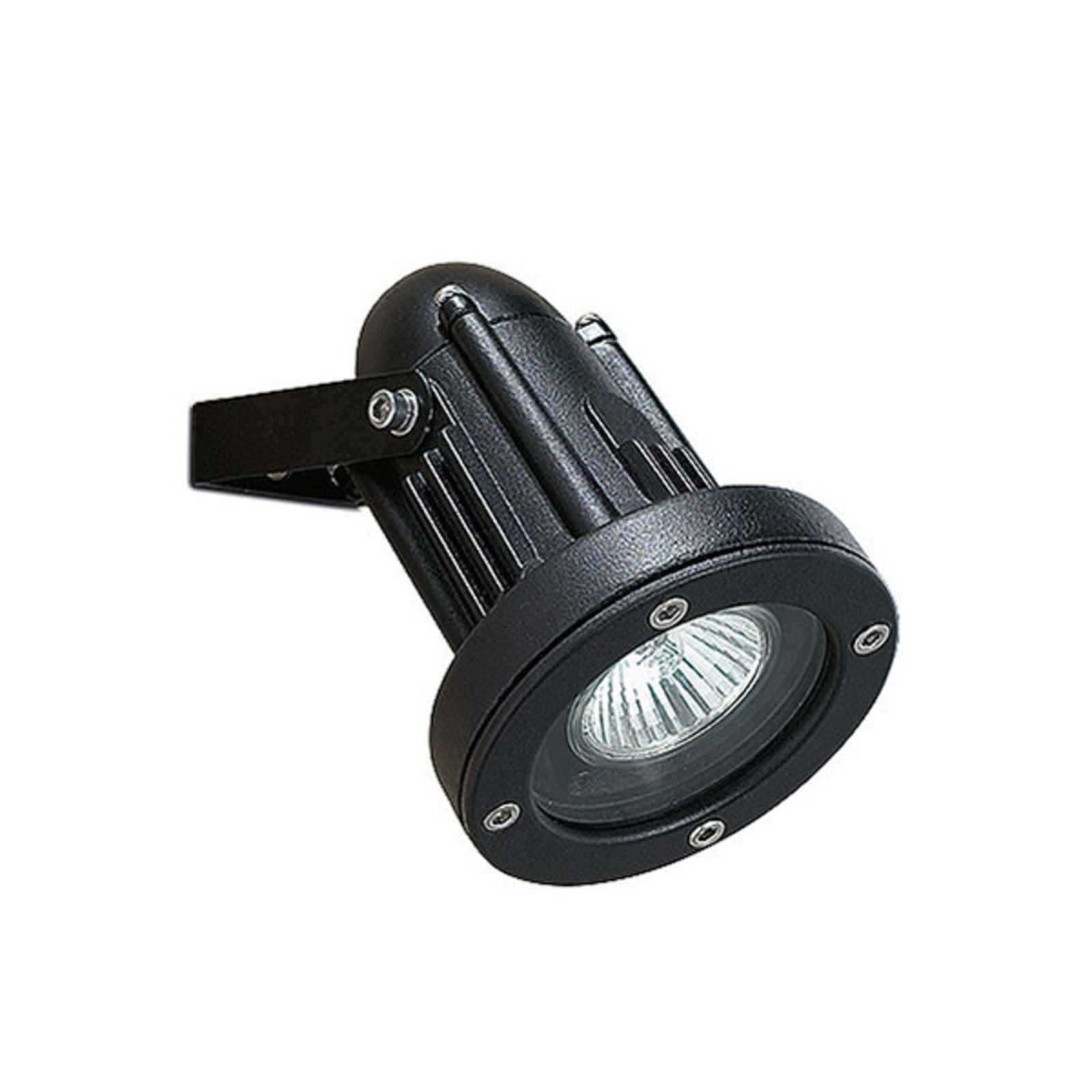 LEDS-C4 Robust, pivotable Helio outdoor spotlight, black, die-cast aluminium, glass, GU10, 50 W, energy efficiency: A++, W: 10 cm, H: 18 cm
