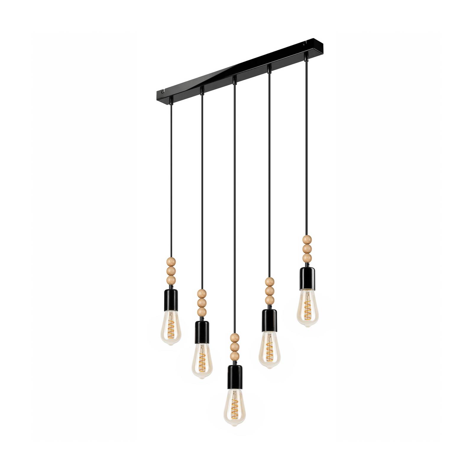 Envostar Malou Hängeleuchte, fünfflammig, schwarz