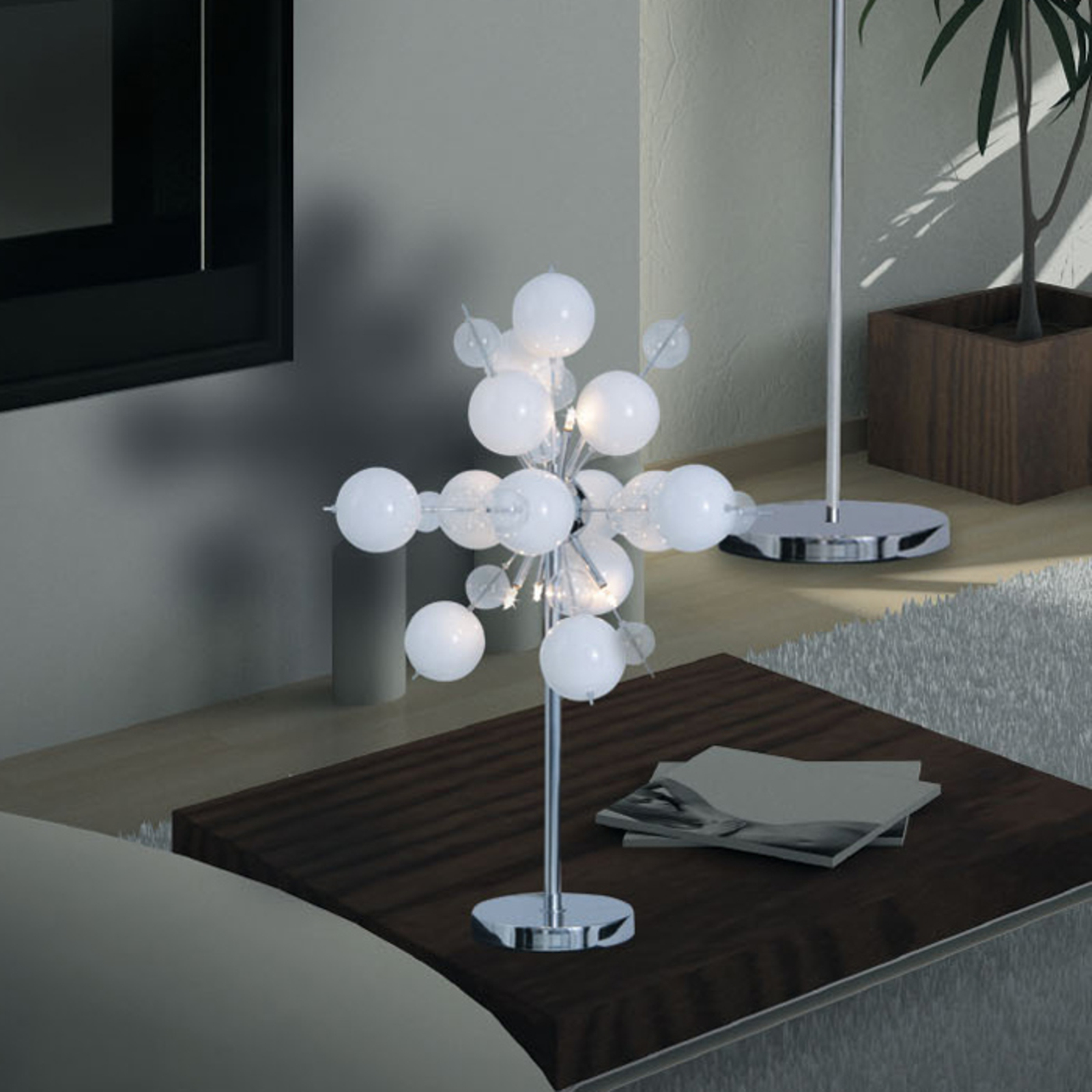 Asztali lámpa Explosion fehér/króm színben
