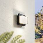 Lindby LED outdoor wall light Sibara, dark grey, angular, IP54