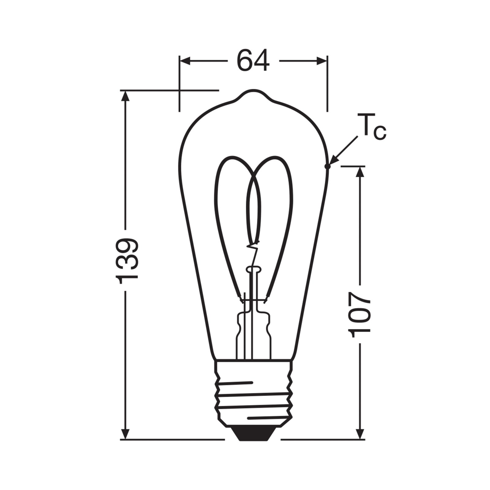 OSRAM LED Vintage ST64 E27 4,9W 922 Heart Filament gold dimmable