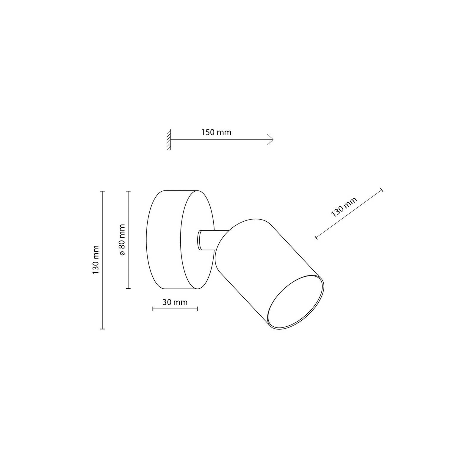 Wandstrahler Livia, rosafarben, Länge 13 cm, Stahl, 1-flg. günstig online kaufen