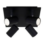 2857-045 ceiling light, pivotable, 4-bulb, black