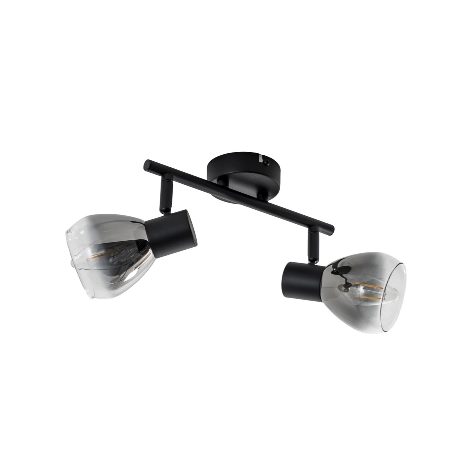 Lindby, plafonnier Pendura, à 2 lampes, noir, verre