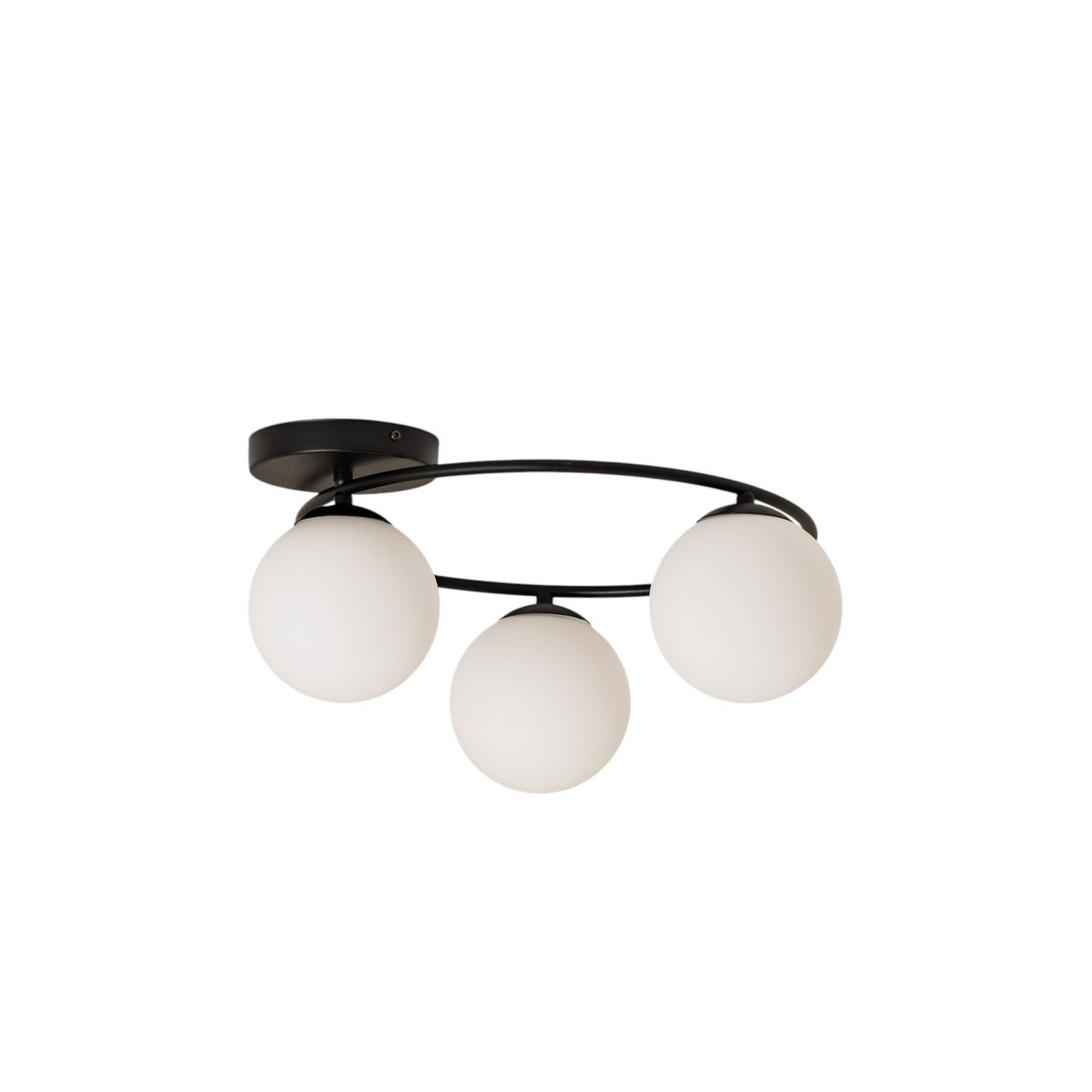Plafonnier Sopra, blanc opale/noir, verre, E14