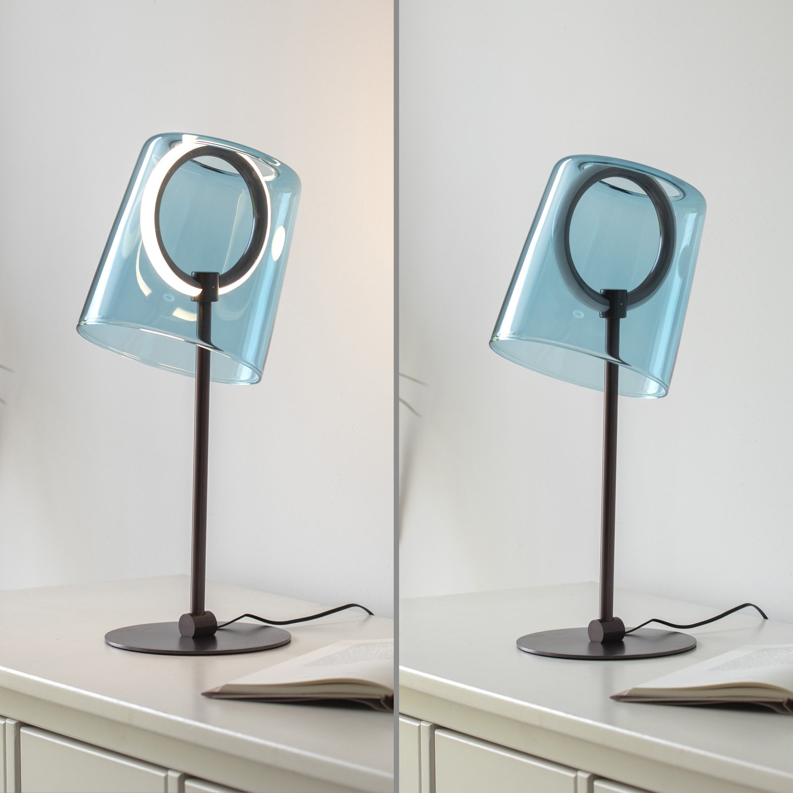 Paul Neuhaus Lampada LED da tavolo Zula, blu, altezza 42 cm