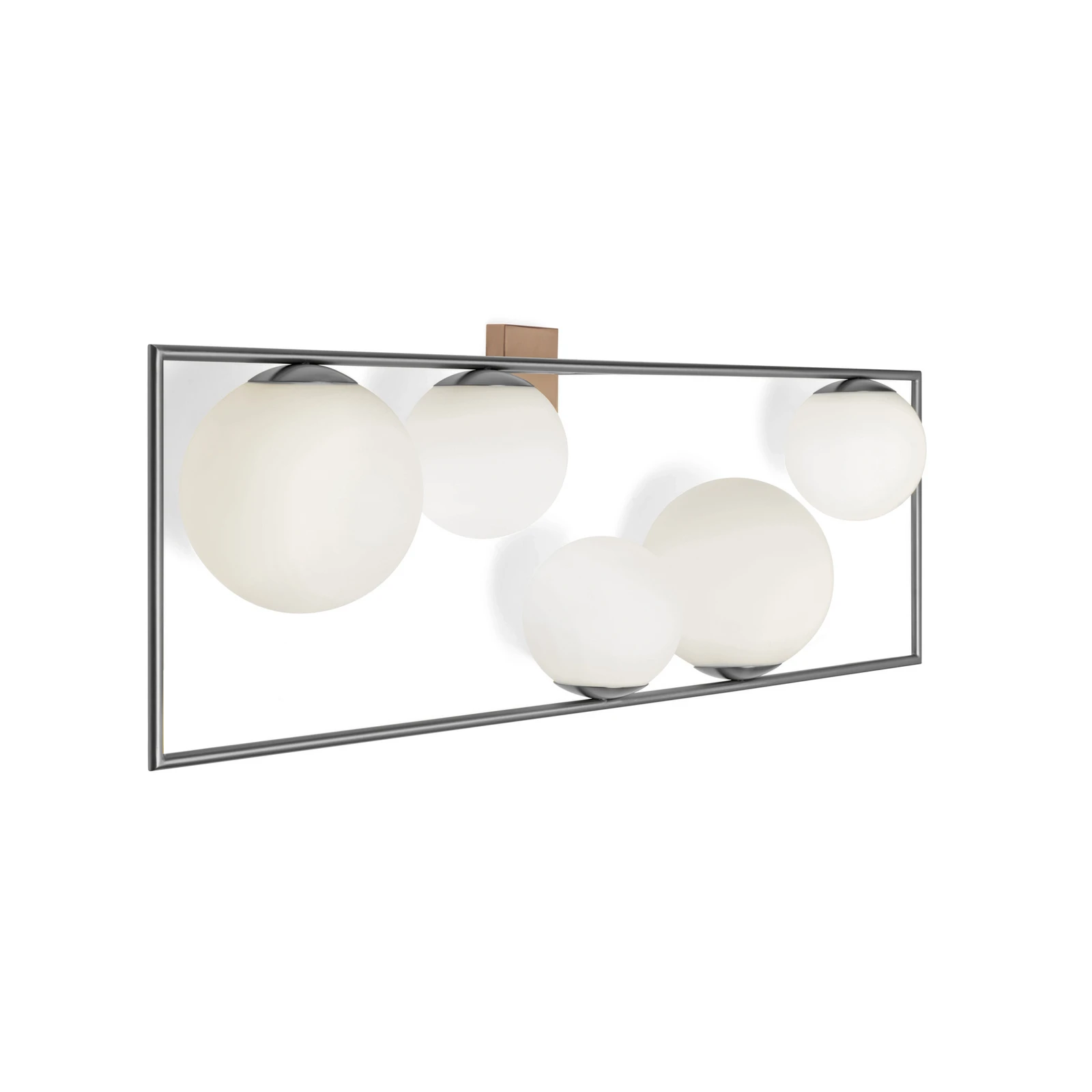 Applique murale Buble, couleur acier, à 5 lampes, verre