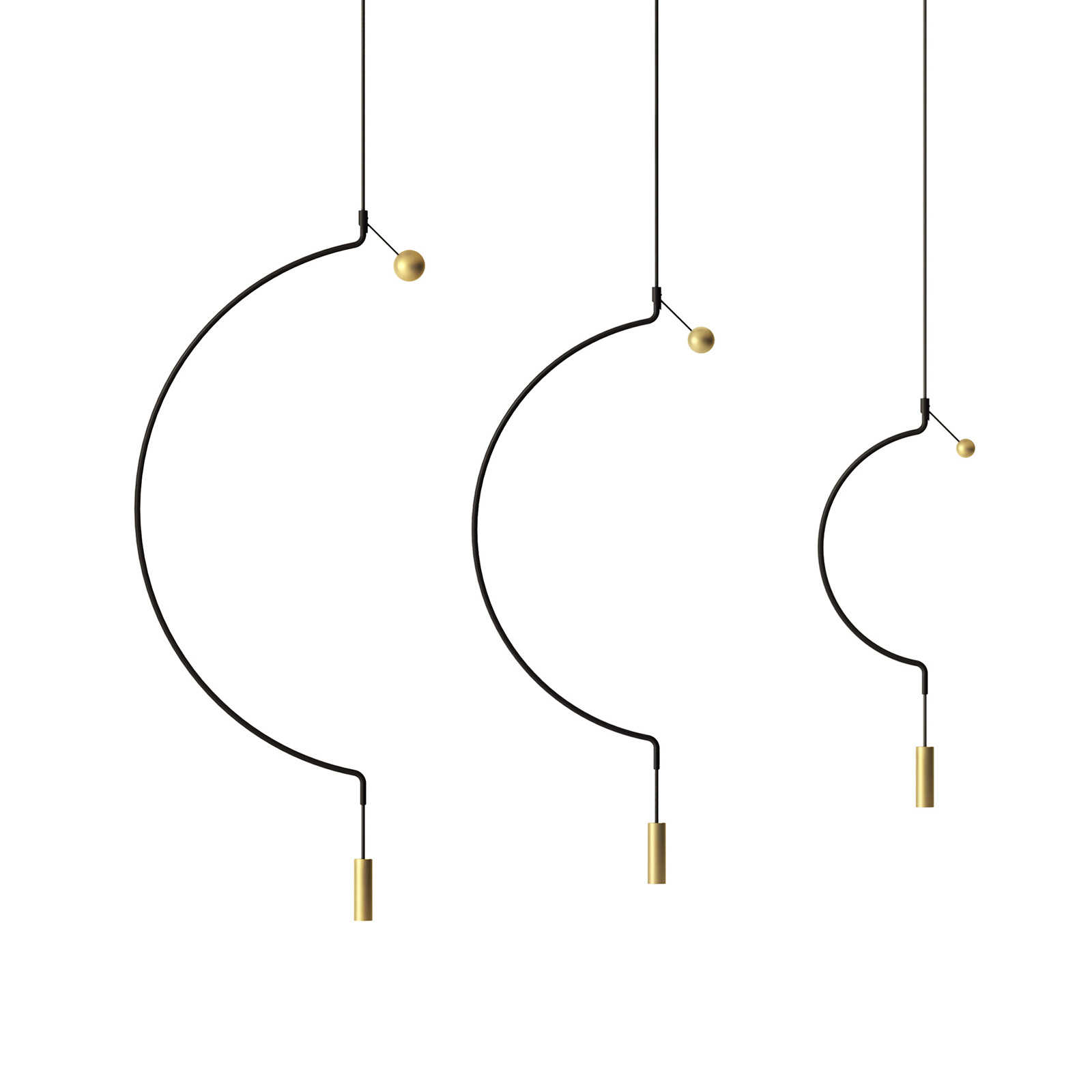Axolight Liaison P1/M1 Pendellampe schwarz/gold