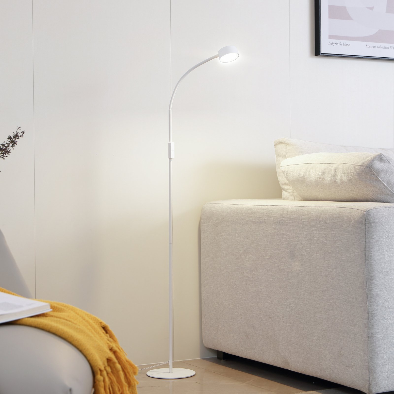 Maori LED Candeeiro de pé Branco - Lindby