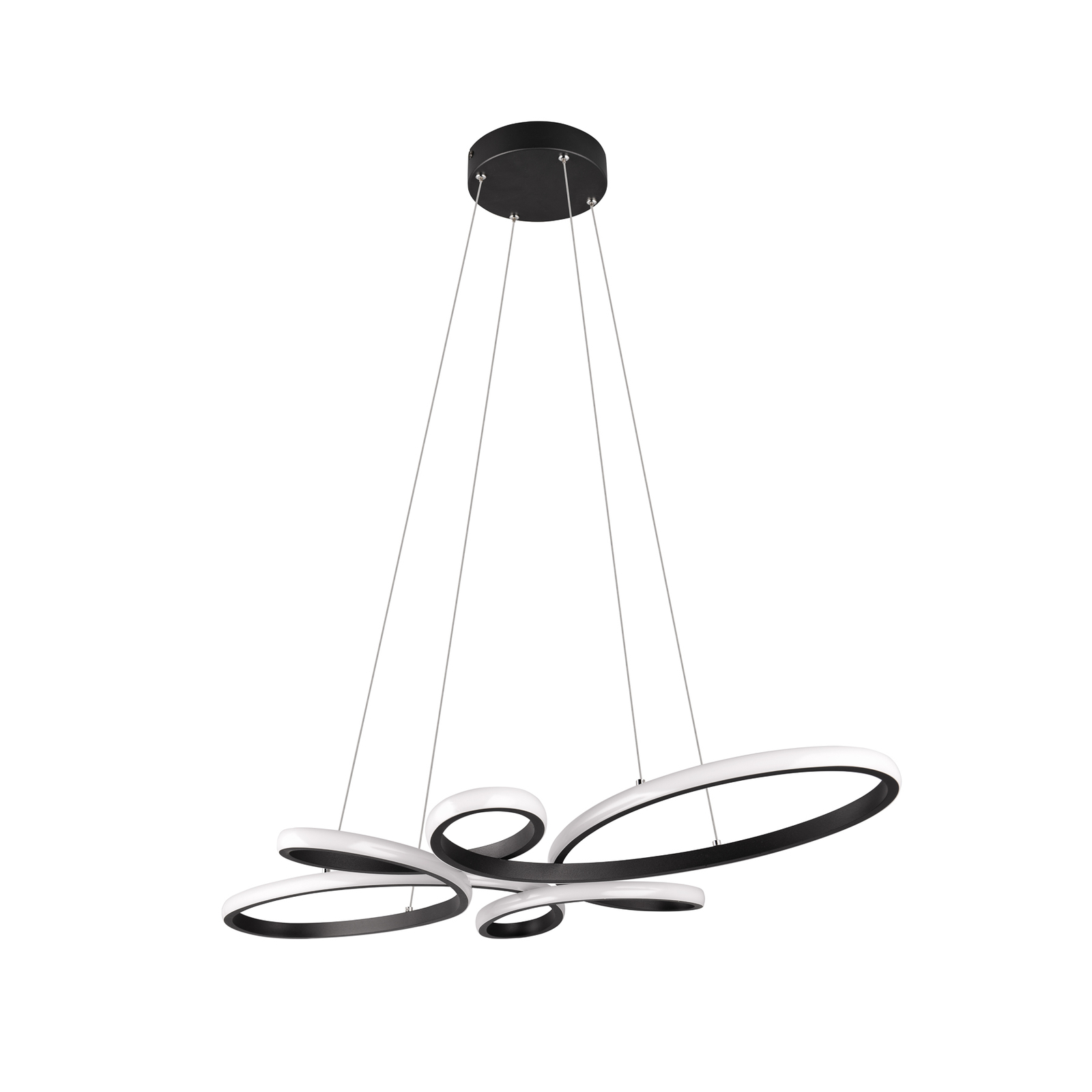 Fly LED hanglamp, mat zwart, 3.000 K, 83 cm x 45 cm