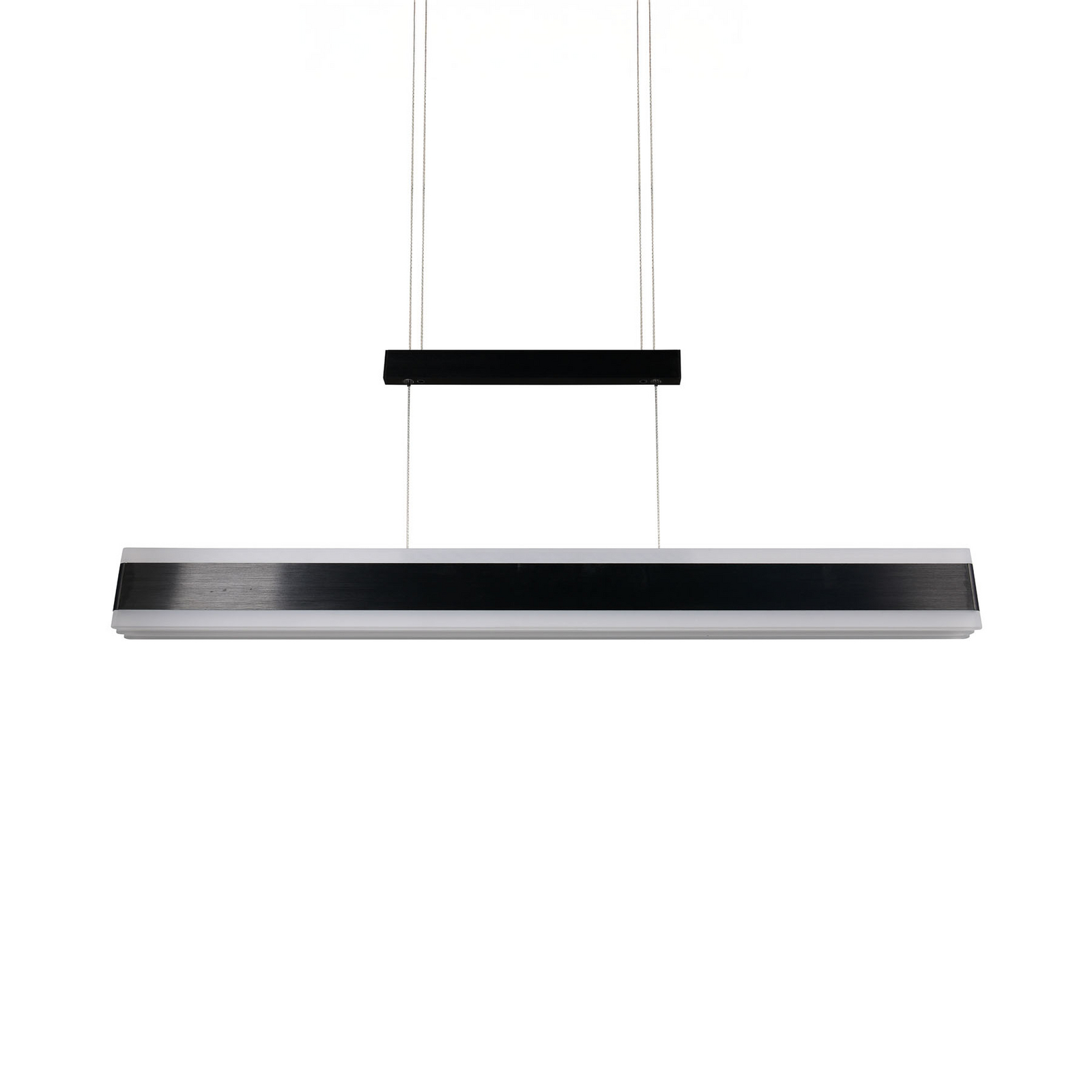 Candeeiro suspenso LED Arcola preto, comprimento 152 cm, regulador de Candeeiro suspenso LED Arcola preto, comprimento 152 cm, regulador de