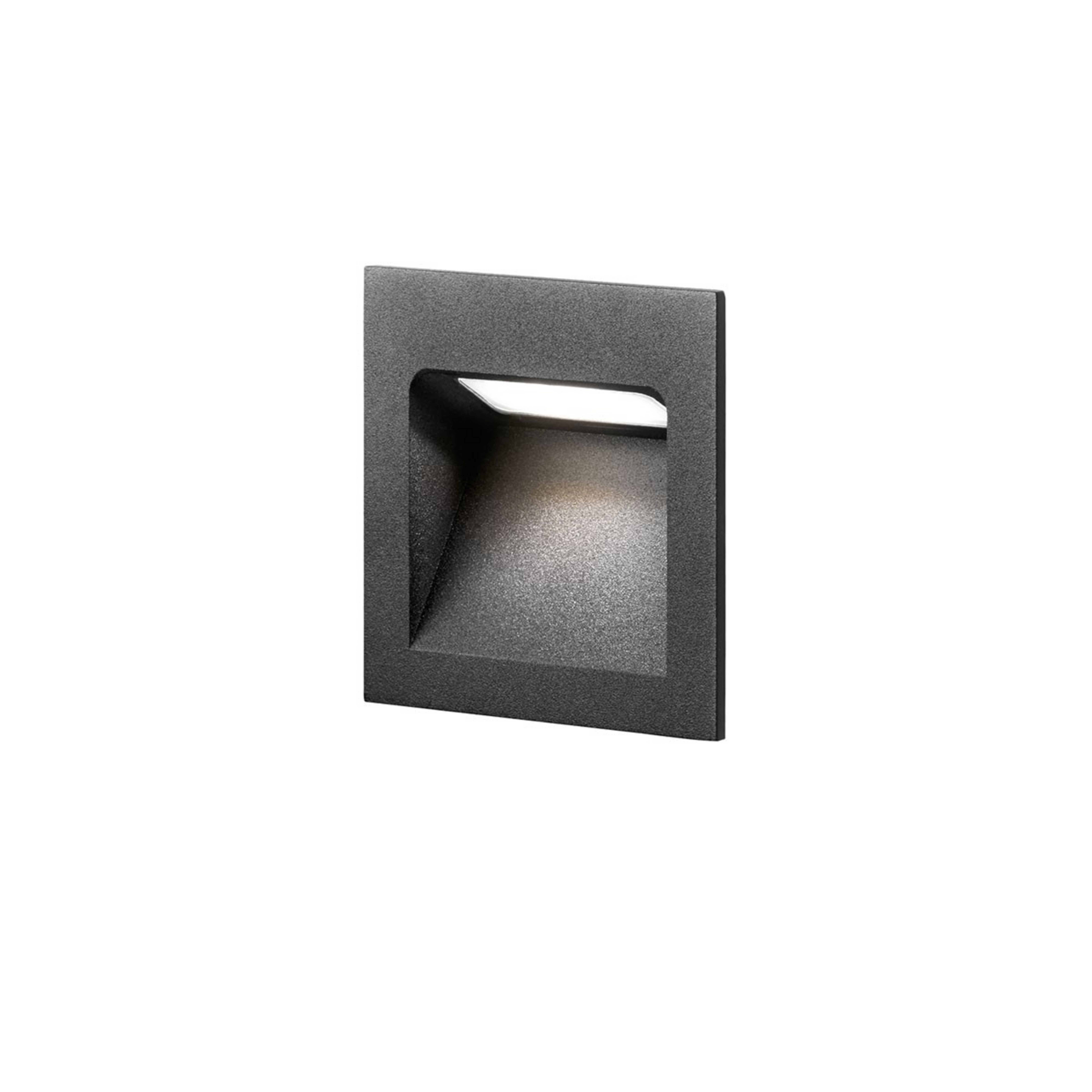 Deli 1 LED Wbudowana Lampa Ścienna IP54 3000K Czarna - LIGHT-POINT