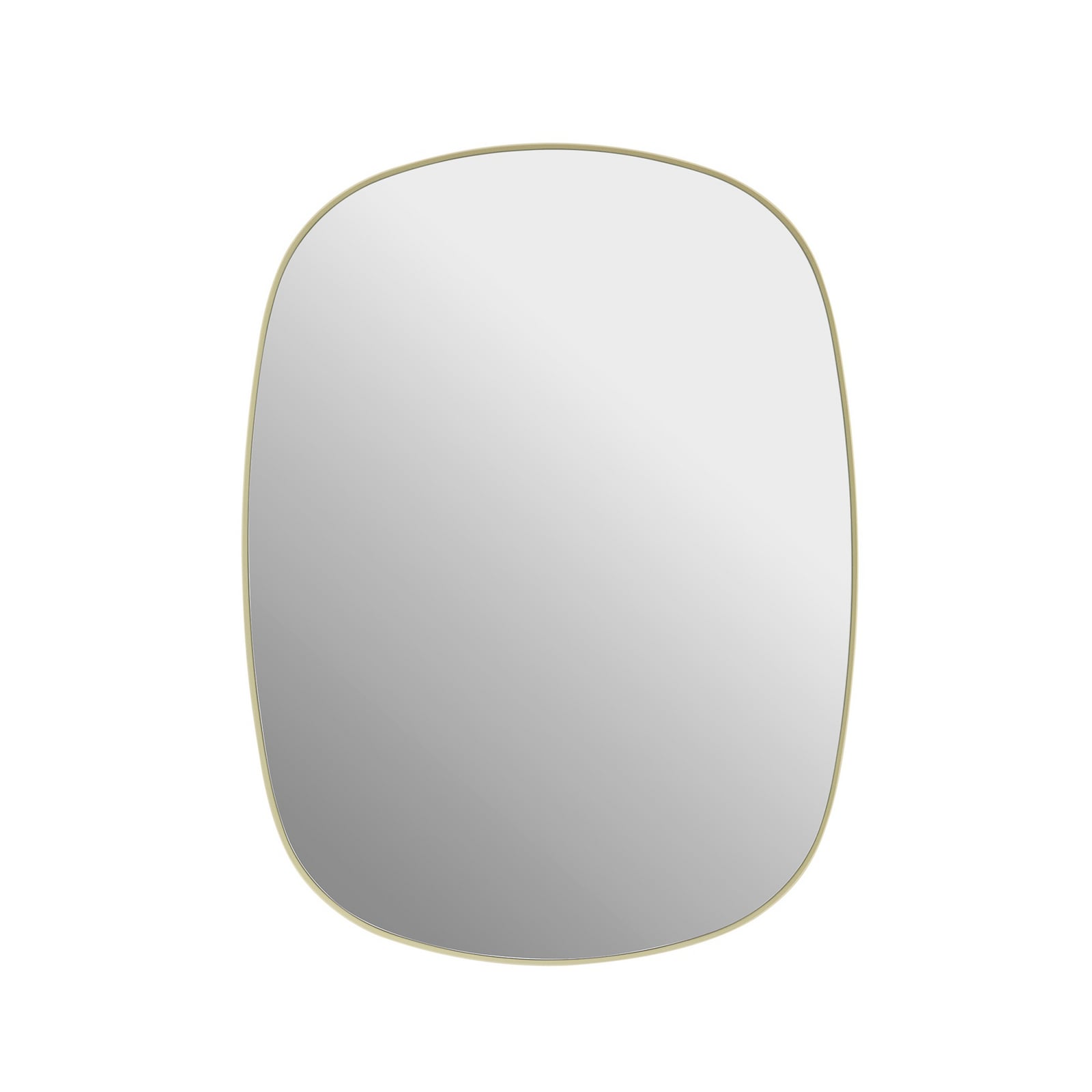 Lustro ścienne w ramie, żółte, 59 x 44 cm, stal – Muuto