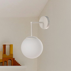 Moon væglampe, 35 cm, sandfarvet, glas, stikprop, E27