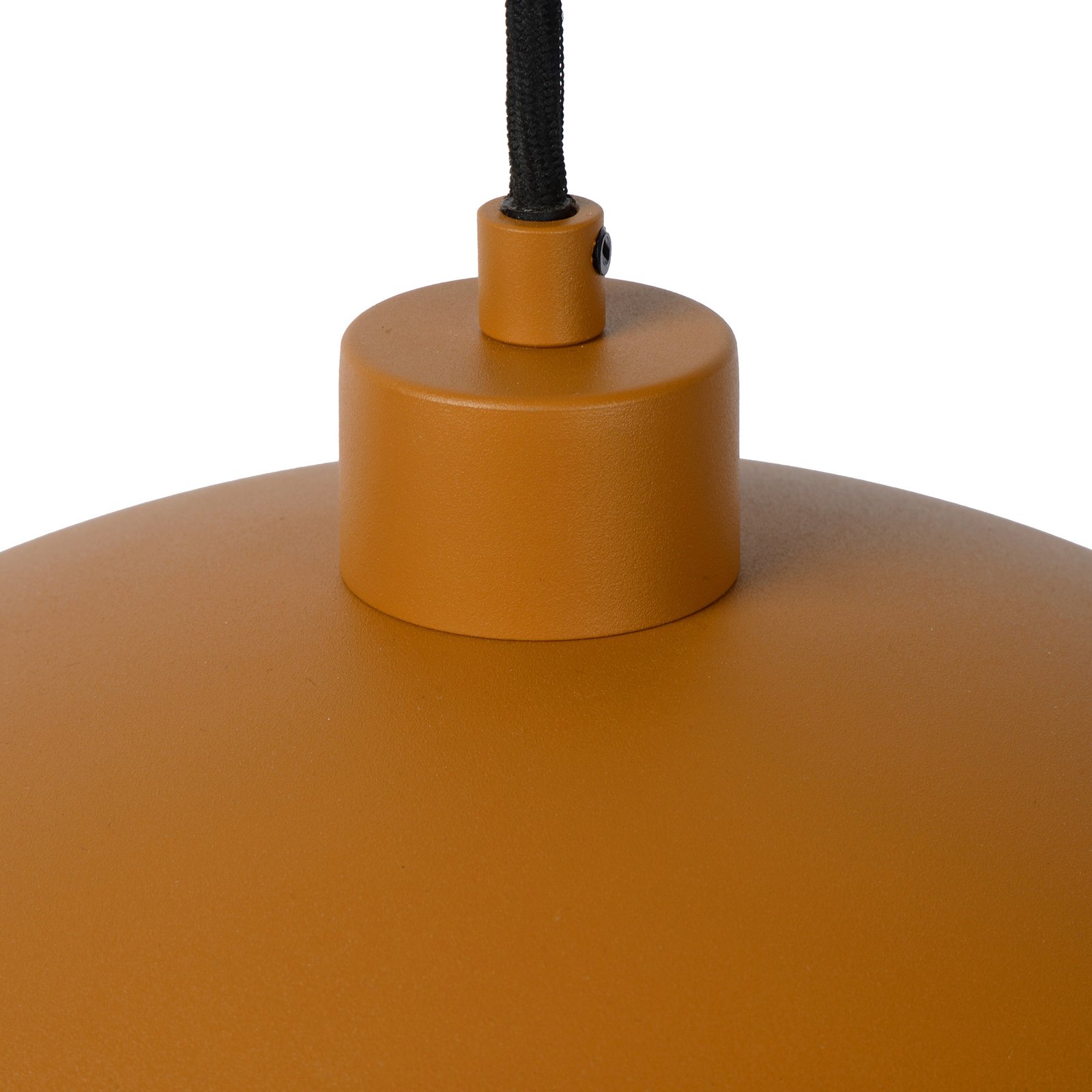 Стоманена висяща лампа Siemon, Ø 40 cm, жълта охра