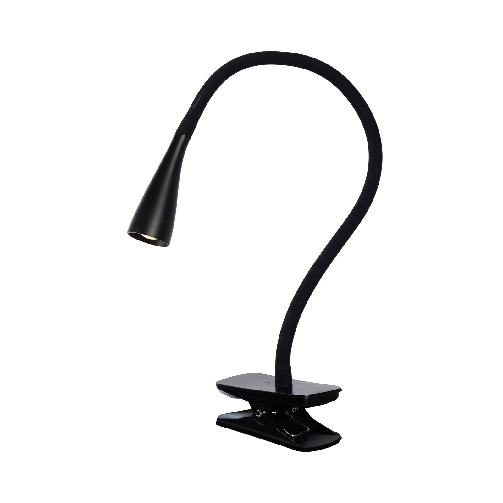 Lampe à pince LED Zozy, noir, 3-StepDim, bras flexible