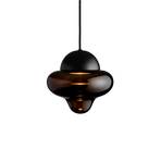 Lampa wisząca LED Nutty, brązowy/czarny, Ø 18,5 cm, szkło