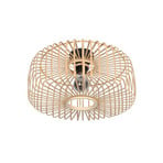 Bloeba ceiling light, Ø 50 cm, wood, natural, E27