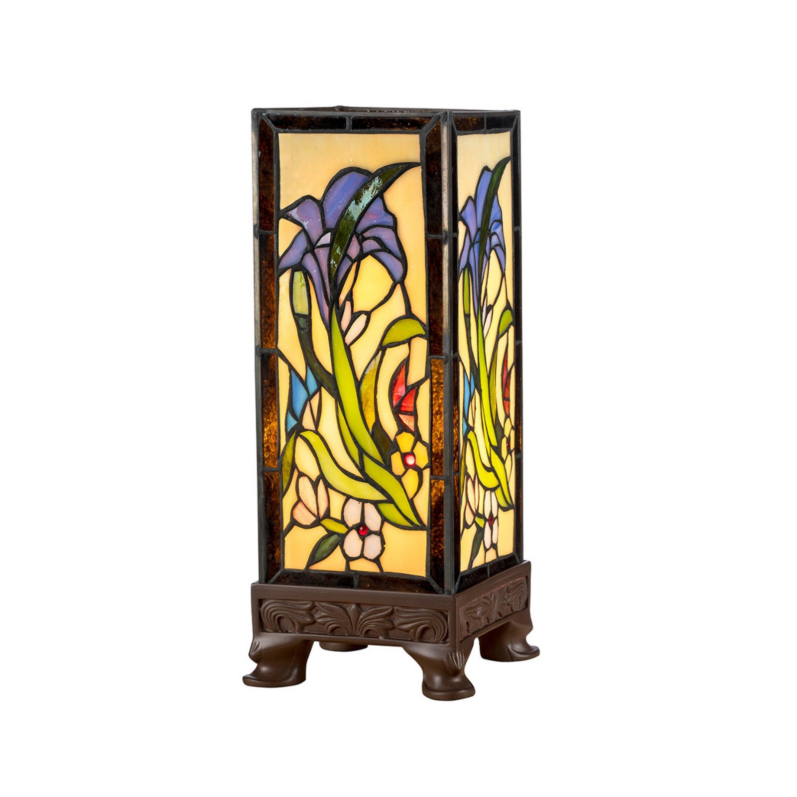 Artistar Lampă de masă KT180029 în stil Tiffany cu patru picioare - Camera de zi / sufragerie - maro ruginiu multicolor - Plastic