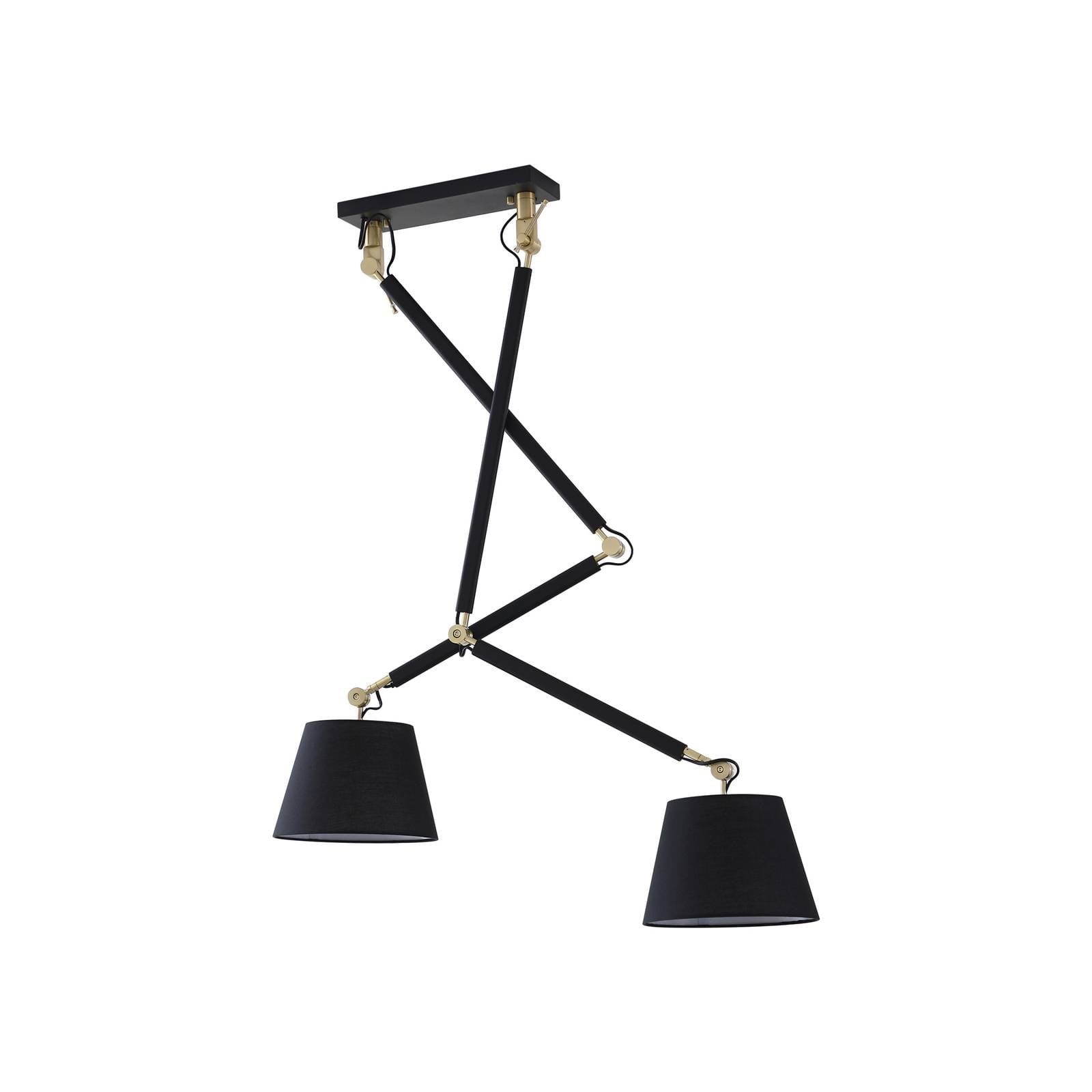 Lucande Deckenlampe Marvaine schwarz/goldfarben, Textil, E27