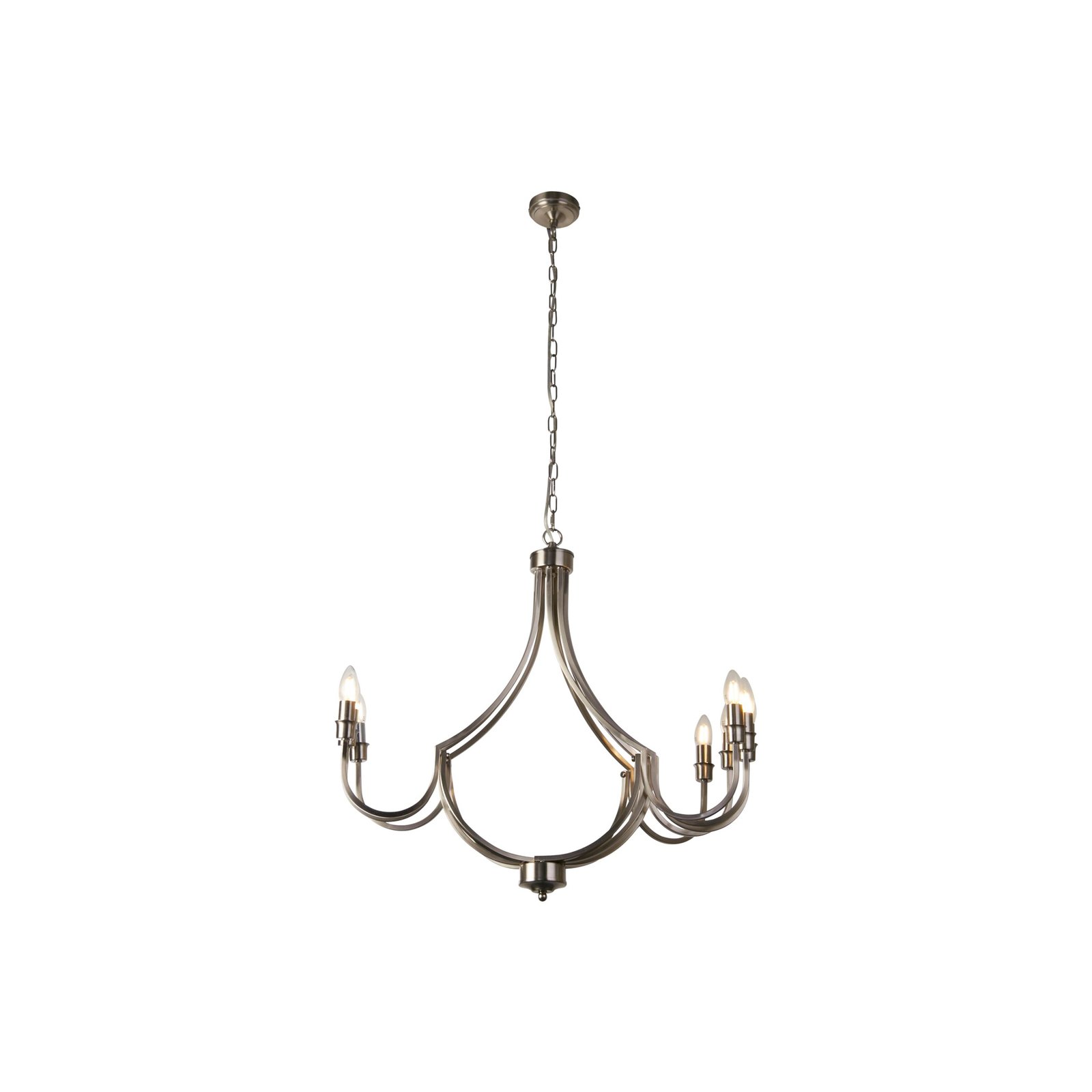 Lodge chandelier, 8-bulb, silver