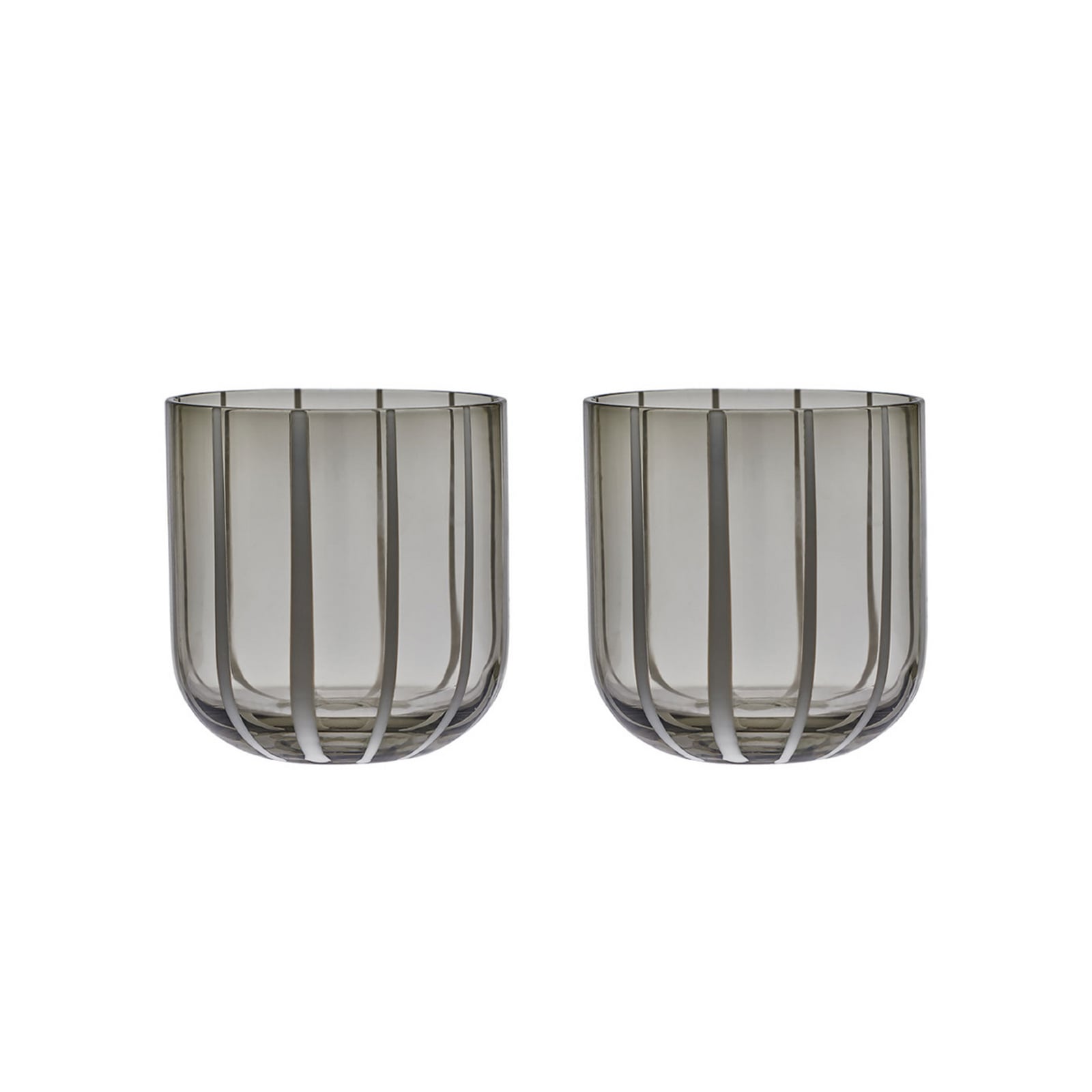 Mizu Glas, grau, Höhe 8 cm, 2er-Set - OYOY Living Design