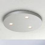 Bopp Close LED ceiling lamp 3-bulb round aluminium