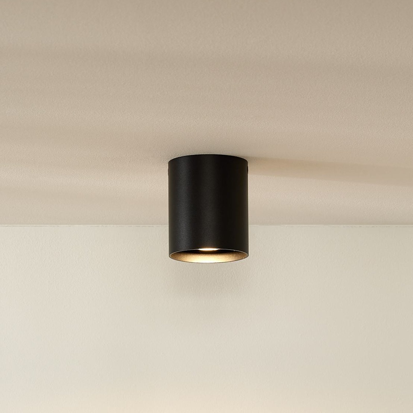 Spot pour plafond Bodi, rond, noir, Ø 8 cm, à 1 lampe, aluminium