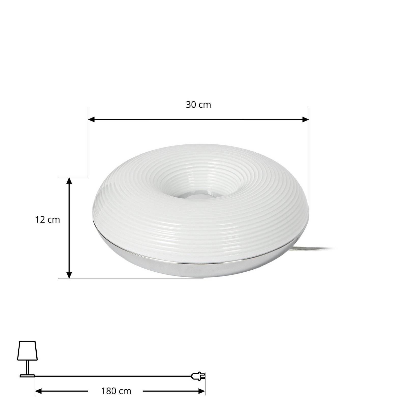 Fjora LED-Tisch-/Wandlampe, weiß/chrom, Ø 30 cm - Lindby Fjora LED-Tisch-/Wandlampe, weiß/chrom, Ø 30 cm - Lindby