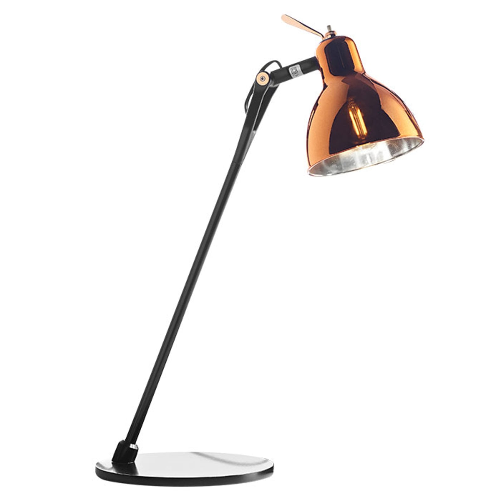 Stolna lampa Luxy T0 Glam, crna/bakrena, 52 cm - Rotaliana
