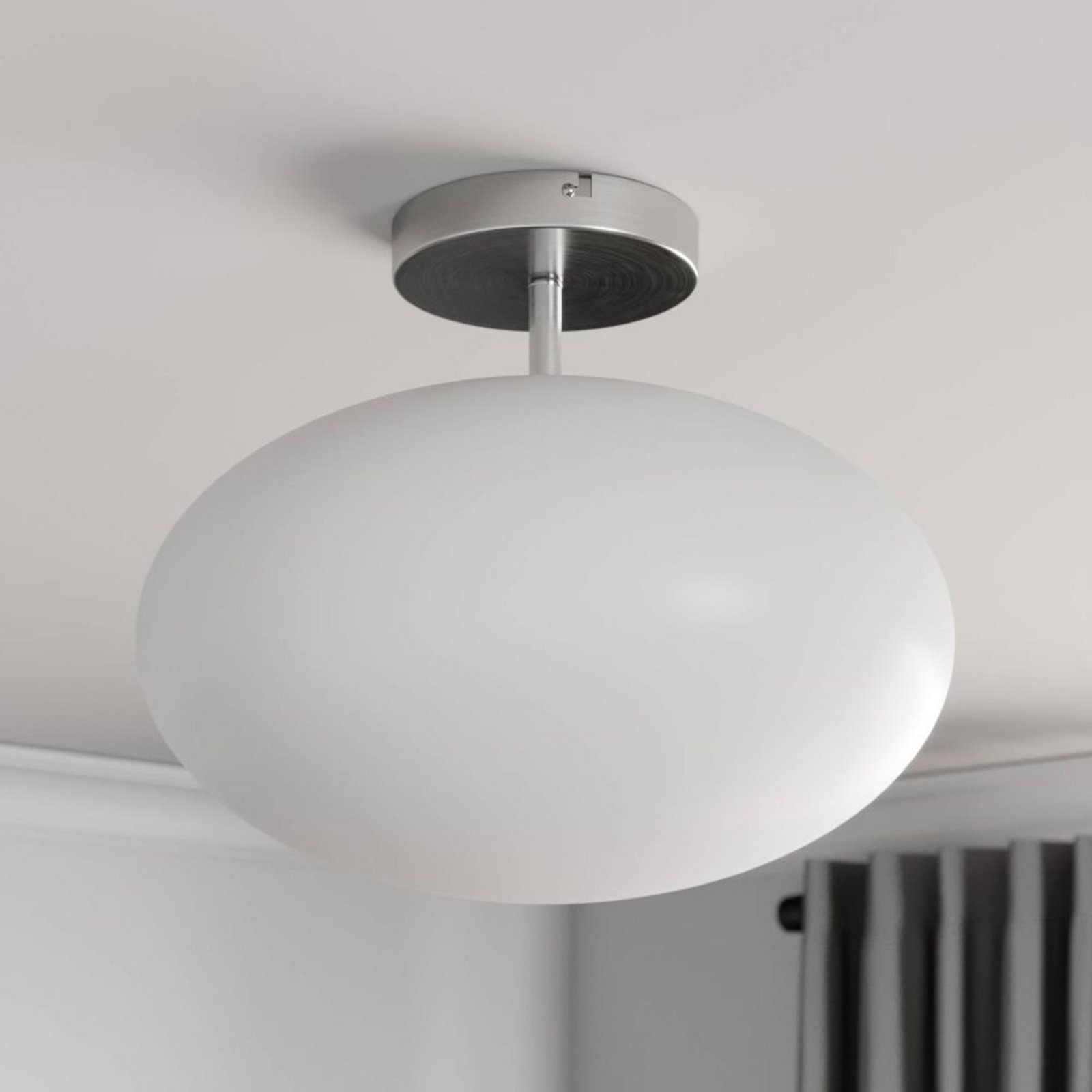 Sonika Plafonieră Satin Nickel/Opal White - Lindby