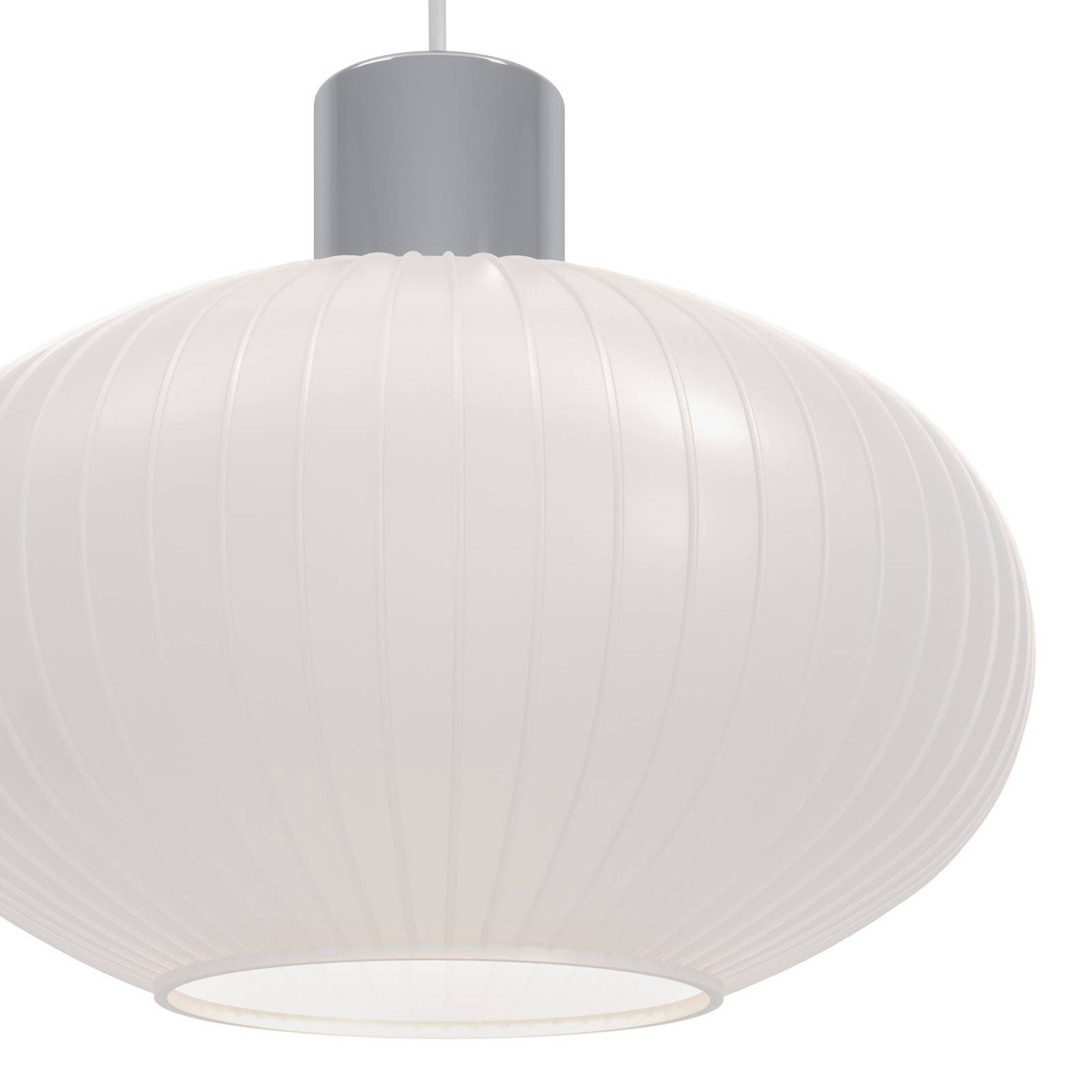 Żyrandol Dasmina, Ø 25 cm, biała/chromowana, szkło, E27