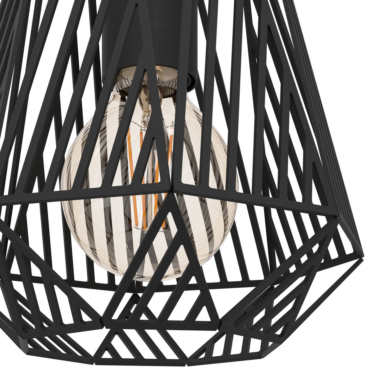 Lampa wisząca Stype, czarna, długość 96 cm, stal, 3-punktowa.