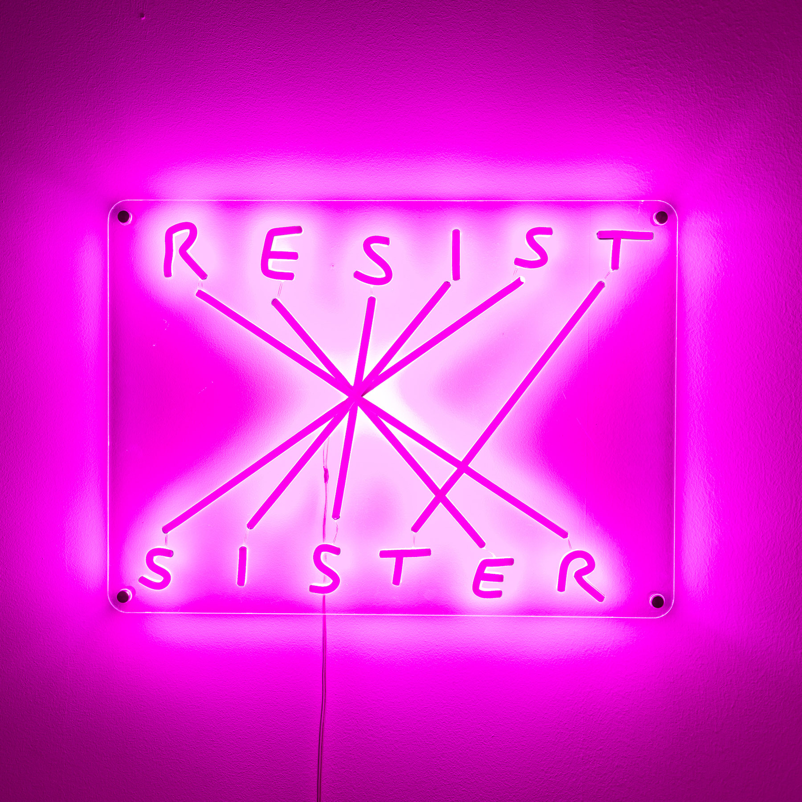 LED-dekovegglampe Resist-Sister, fuchsia