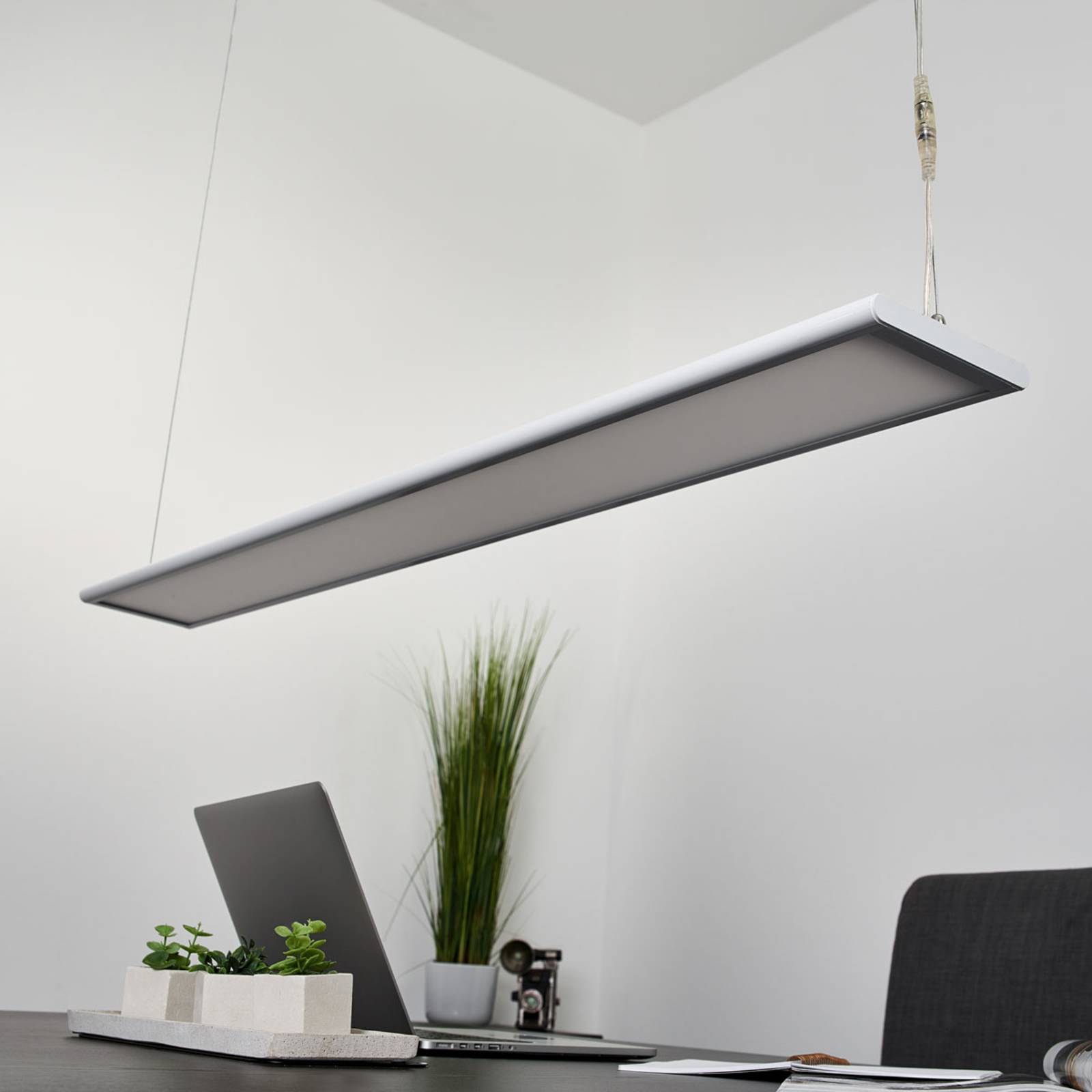 Arcchio LED-kontorpendellampe Samu opp/ned dimbar aluminium