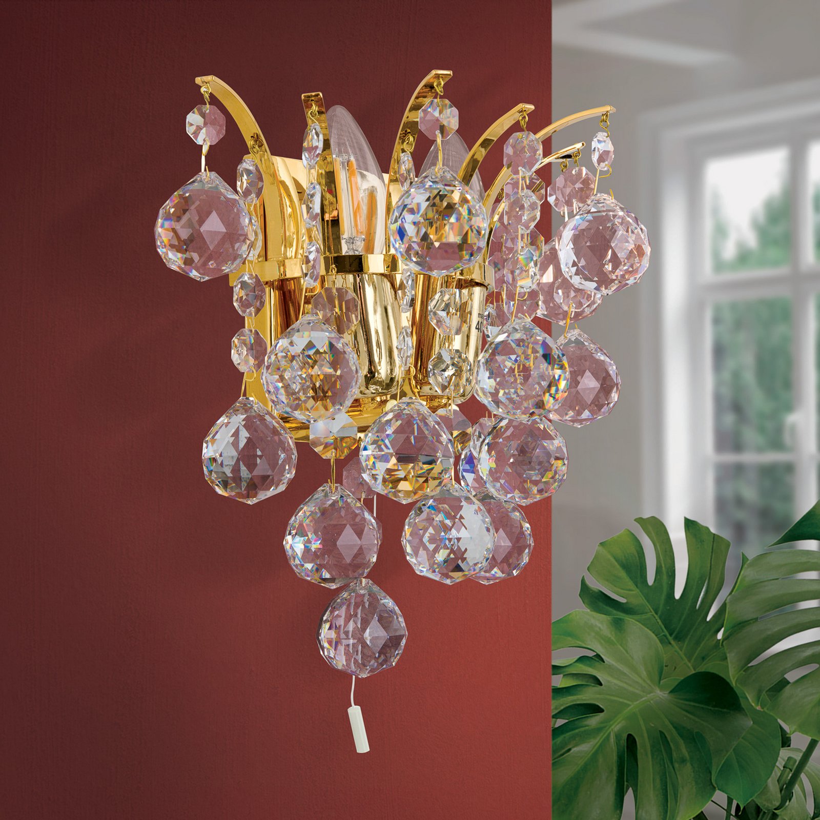 Lennarda Crystal Wall Light Gold