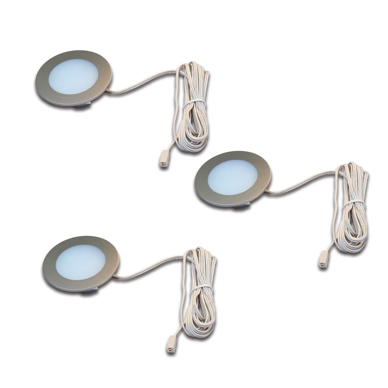 LED ugradna svjetiljka za namještaj FR 55 izgled nehrđajućeg čelika, set