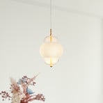 Shahin pendant light, Ø 23 cm, 3-bulb, white / clear, glass