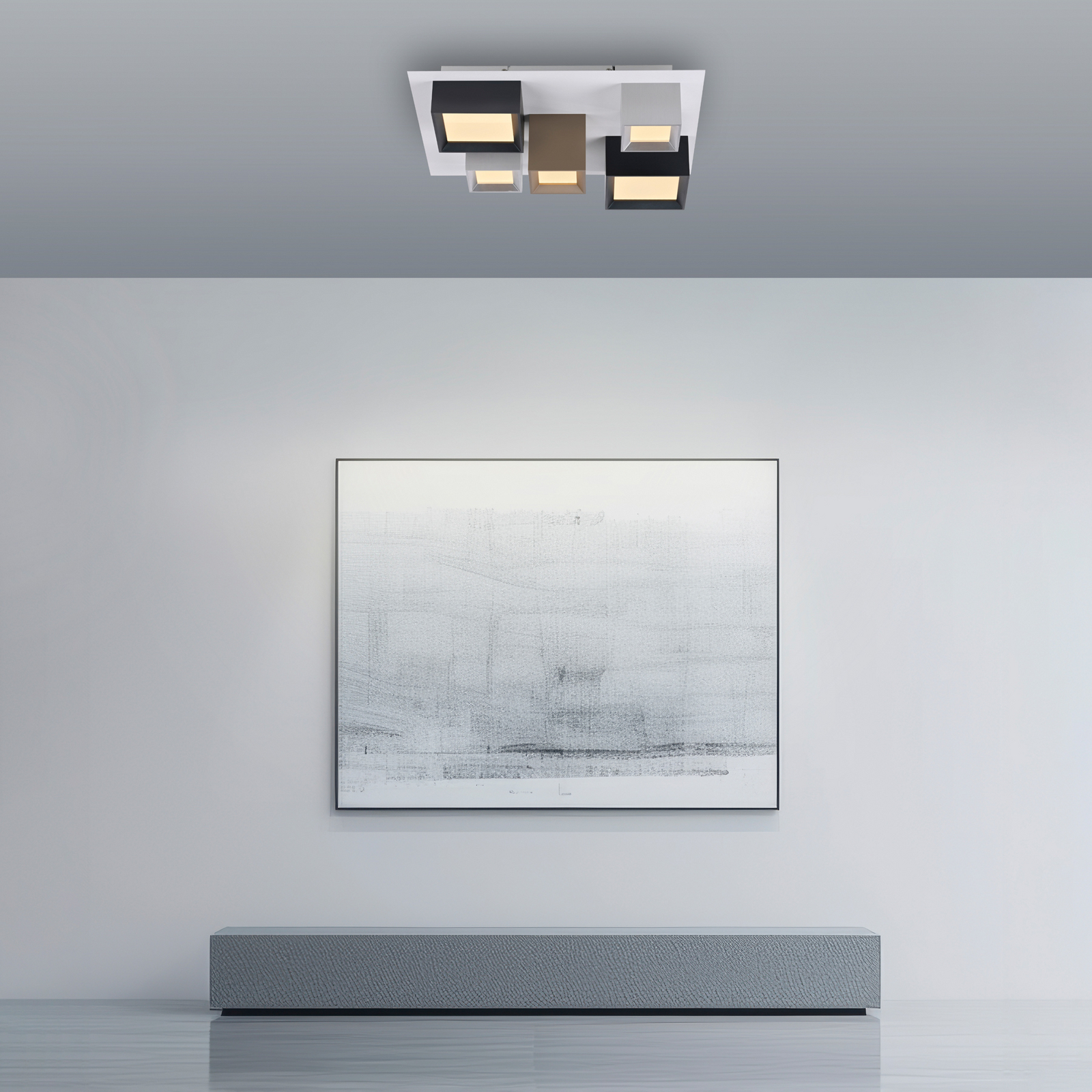 LED-stropna svetilka PURE Manhatten, večbarvna, 5-žarilna, CCT