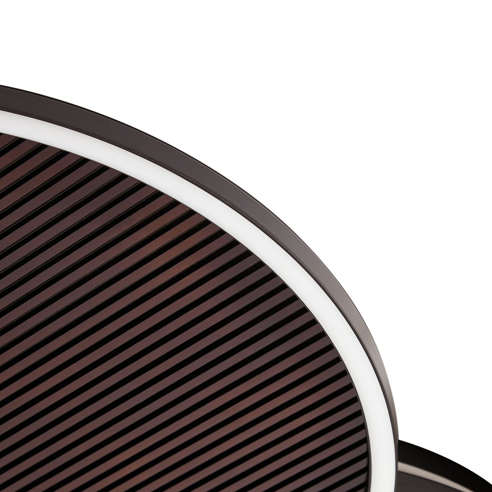 Stropní světlo Orven LED, černé/dřevěné, 80 cm, stmívatelné – Lucande