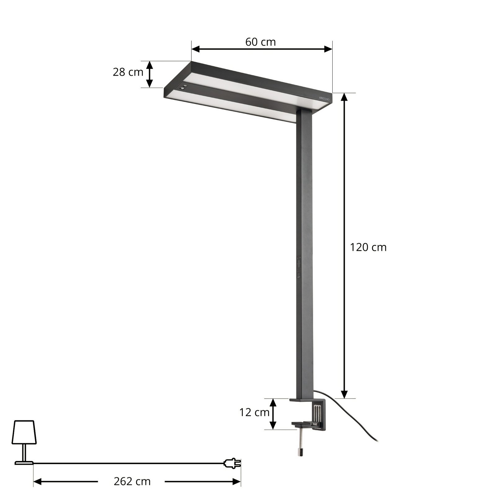 Logan LED clip-on light, black, dimmable, sensor - Arcchio Logan LED clip-on light, black, dimmable, sensor - Arcchio