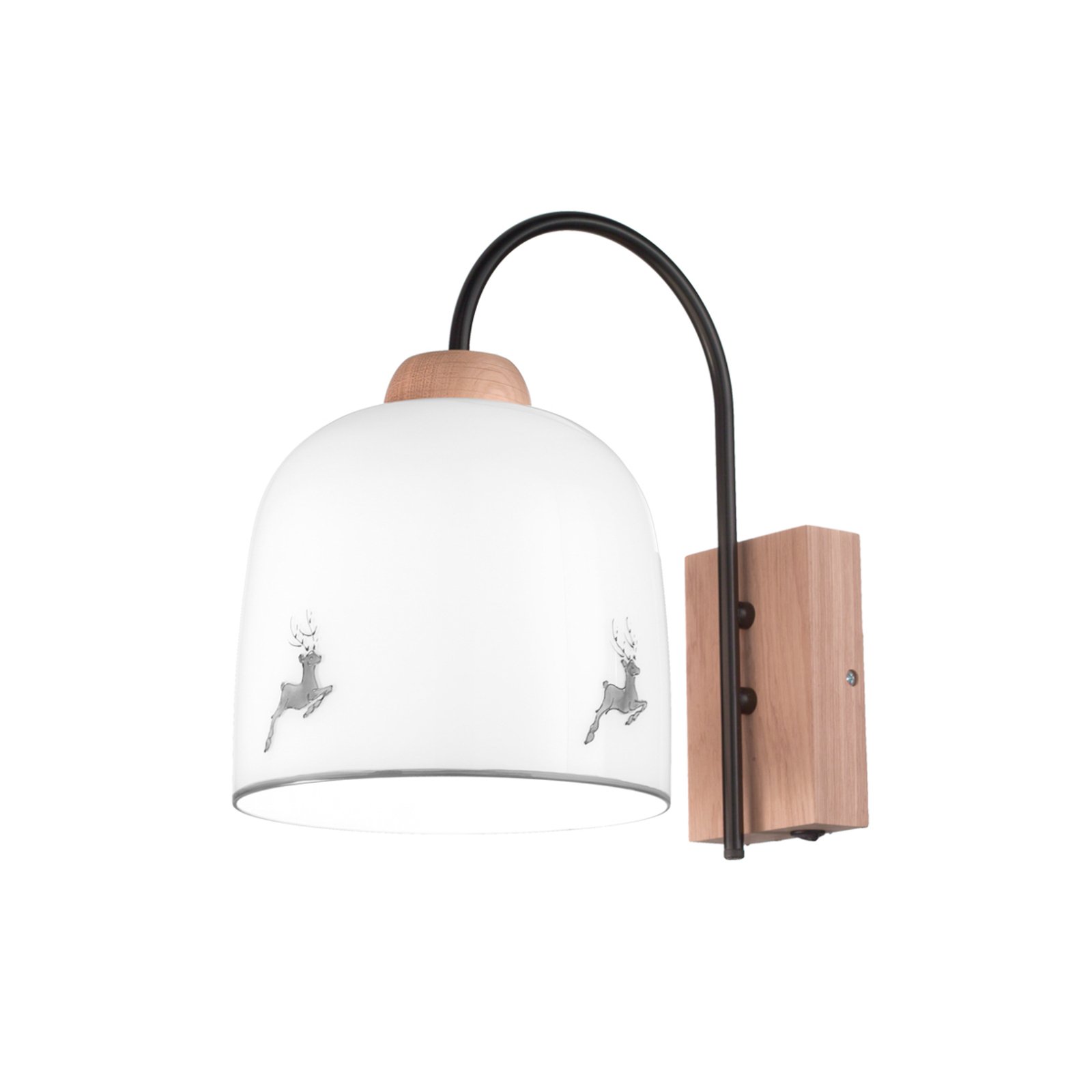 KOLARZ Chalet wall lamp, white/deer grey, width 19 cm