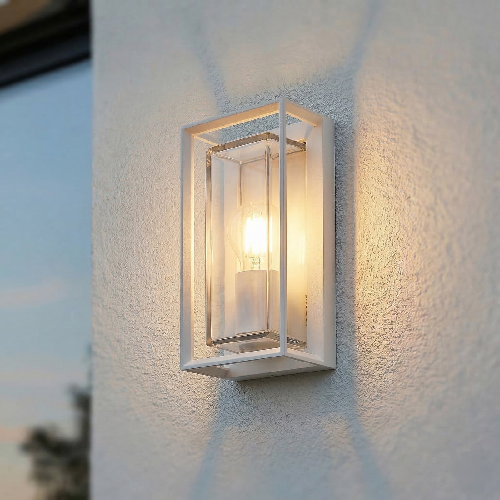 Ismera udendørs væglampe IP65 hvid glas E27 Arcchio - Altan - Moderne - Aluminium - Kantet