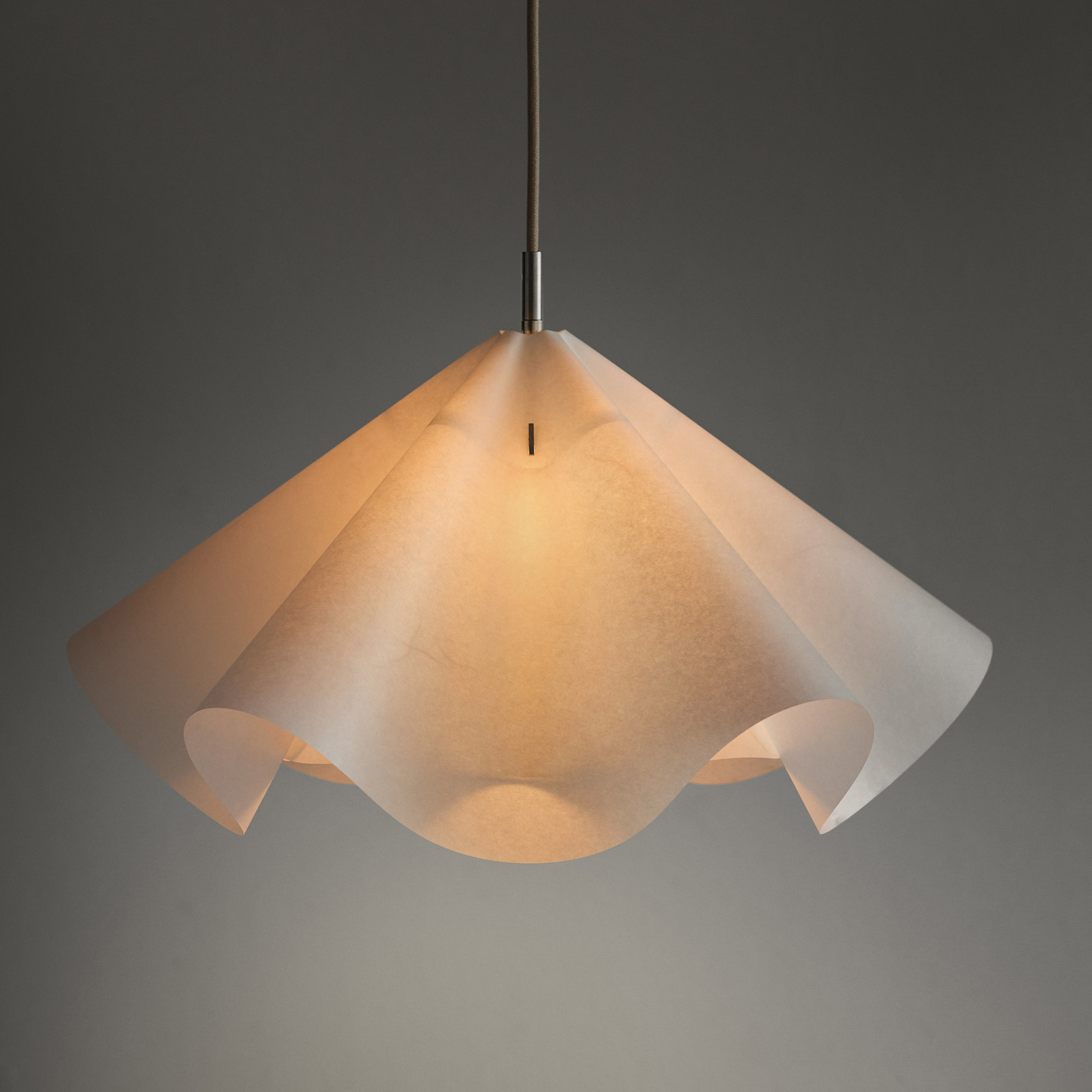 Suspension Sinuate, acier/blanc, Ø 60 cm, E27, papier - Moebe Suspension Sinuate, acier/blanc, Ø 60 cm, E27, papier - Moebe