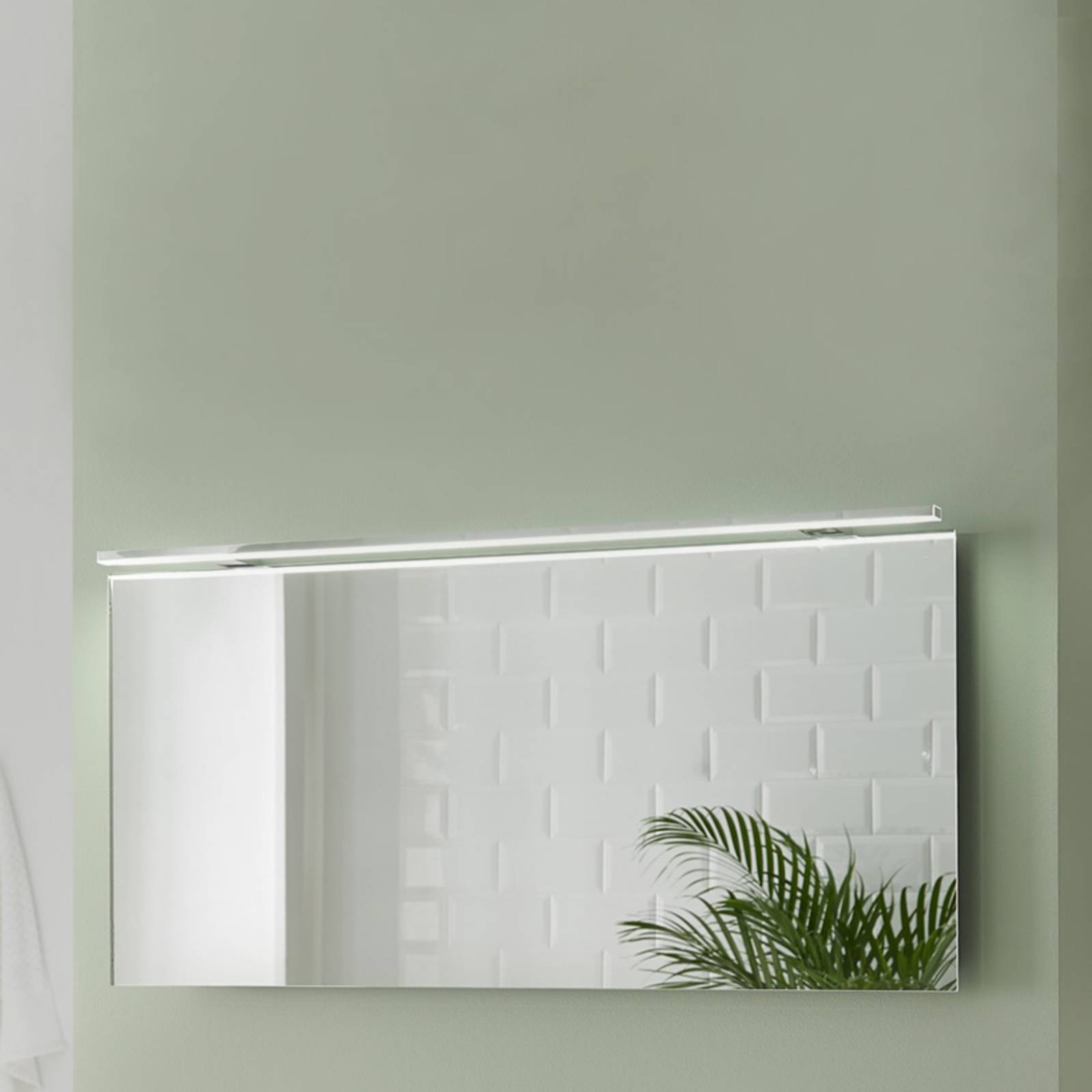 Ebir Esther 2 LED mirror lamp, for Bathroom, aluminium, plastic, 15 W, W: 100 cm, H: 2.9 cm