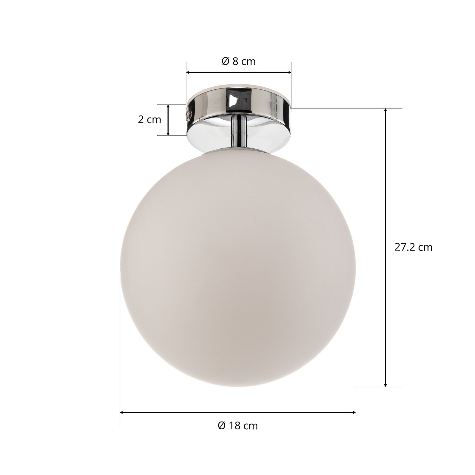 Maviris Ceiling Lamp Ø18 Chrome/Opal - Arcchio
